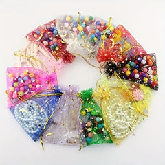 20pcs Hot Stamping Star Moon Drawstring Yarn Bag for Candy Jewelry Makeup