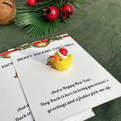 2pcs Merry Ducking Christmas Pocket Duck Hug Cheer Up Christmas Cards