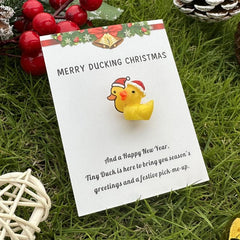 2pcs Merry Ducking Christmas Pocket Duck Hug Cheer Up Christmas Cards