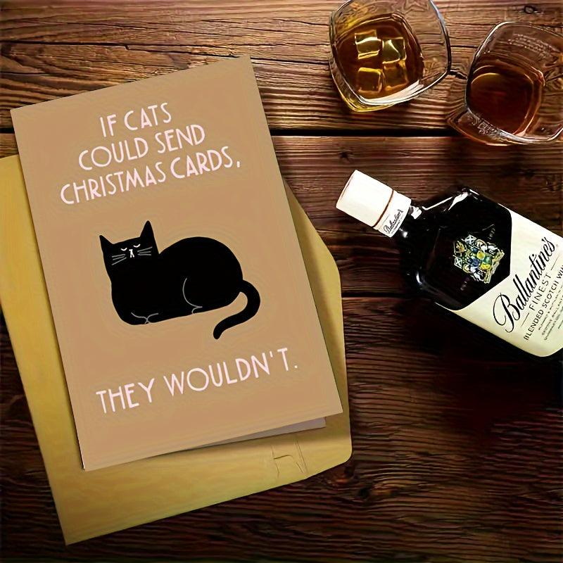 Funny Cats Christmas Card Family Boyfriend Girlfriend Naughty Holiday Gift