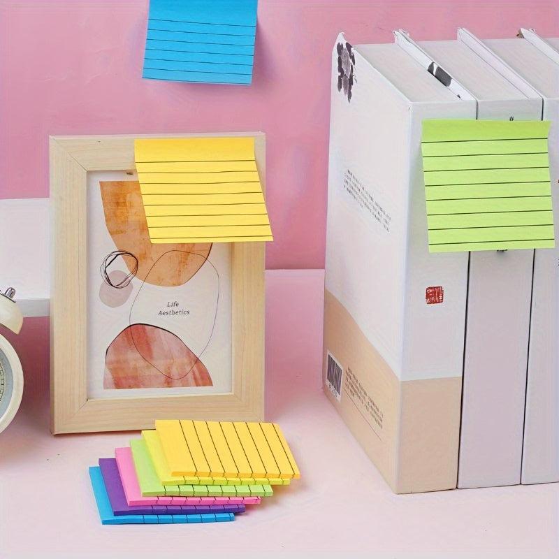 100-Piece Colorful Horizontal Line Sticky Note 4 Colors Memo Pad