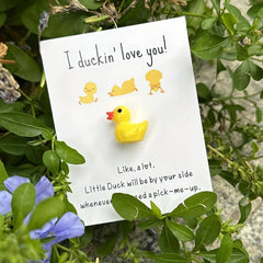 Ducking Love You Pocket Duck Hug Cheer Up Card with Mini Resin Duck