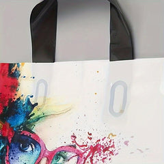 5pcs Makeup Women Pattern Plastic Tote Bags Mother's Gift Bags
