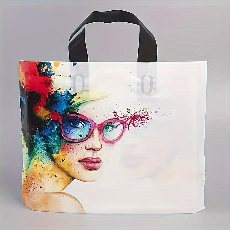 5pcs Makeup Women Pattern Plastic Tote Bags Mother's Gift Bags