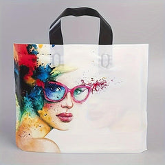 5pcs Makeup Women Pattern Plastic Tote Bags Mother's Gift Bags