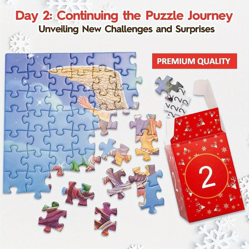 Advent Calendar Christmas Jigsaw Puzzles 1000 Pieces Xmas Countdown Gift