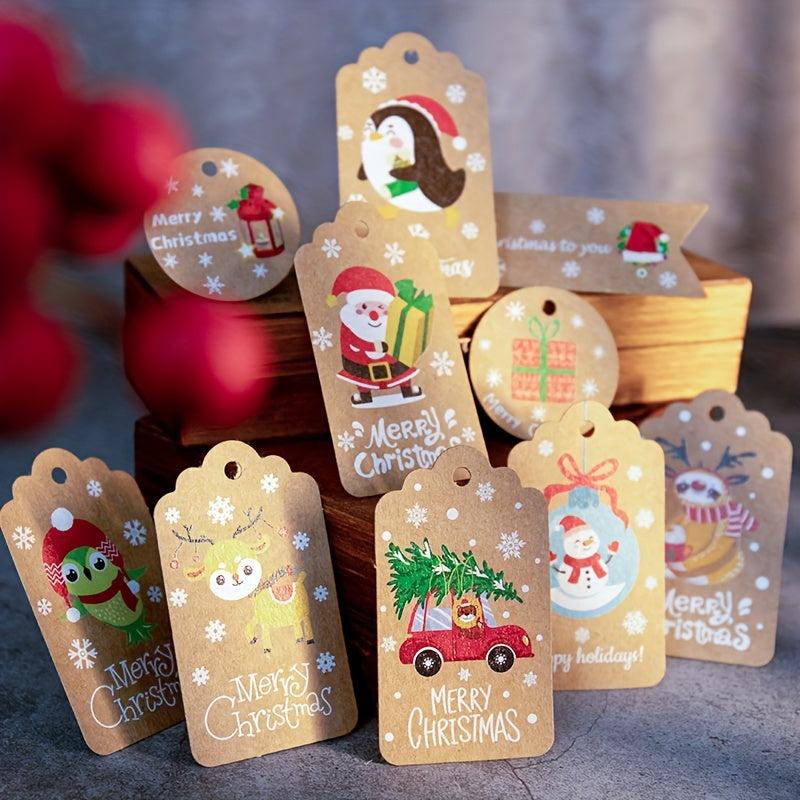50pcs Christmas Gift Tags Holiday Name Tag Labels Write On To and From