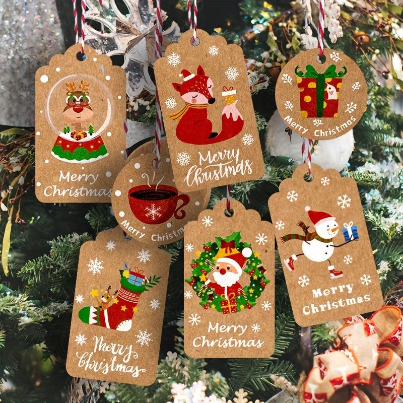 50pcs Christmas Gift Tags Holiday Name Tag Labels Write On To and From