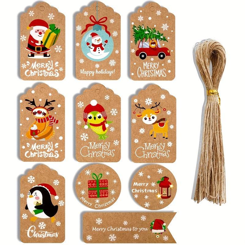 50pcs Christmas Gift Tags Holiday Name Tag Labels Write On To and From