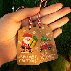 50pcs Christmas Gift Tags Holiday Name Tag Labels Write On To and From