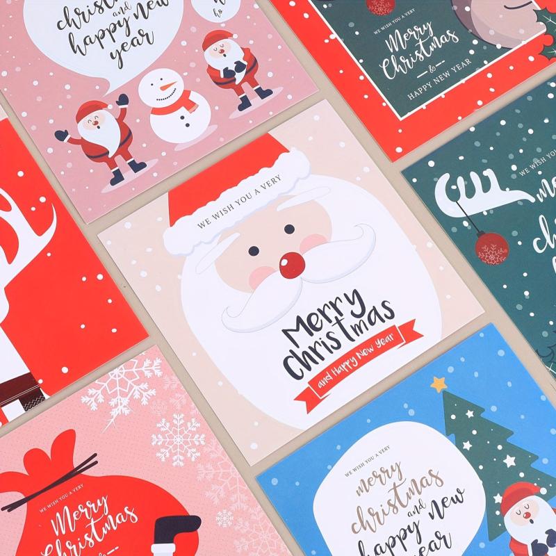 30pcs Christmas Greeting Card Cartoon Christmas Postcard Navidad Decorations