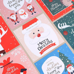 30pcs Christmas Greeting Card Cartoon Christmas Postcard Navidad Decorations