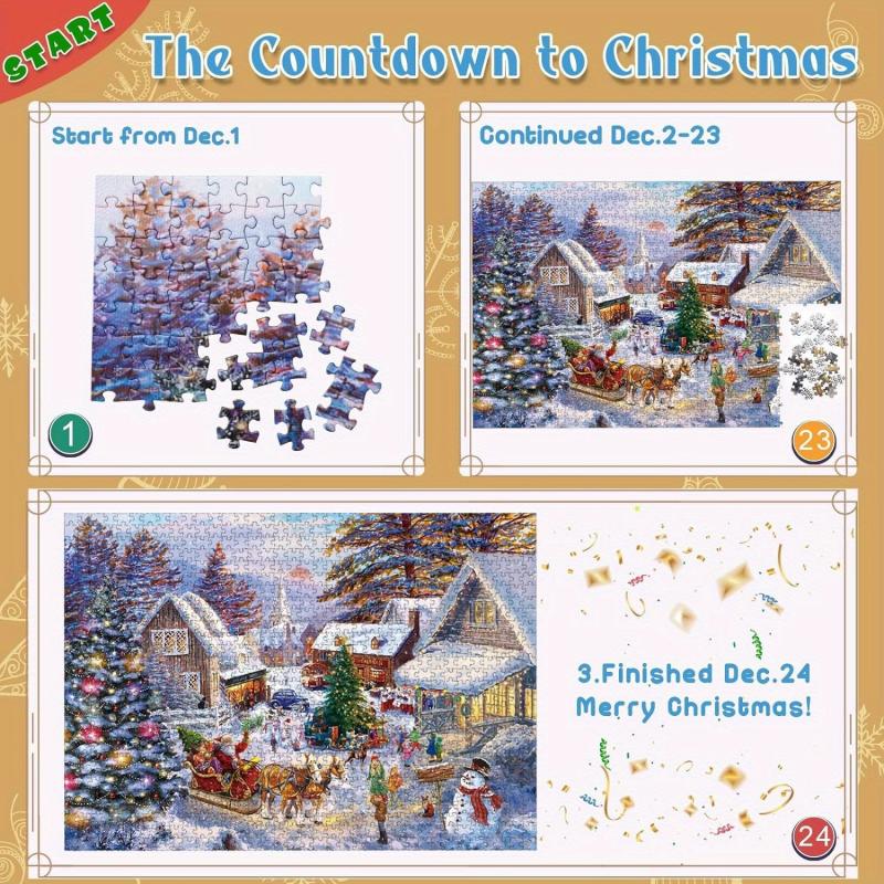 Advent Calendar Christmas Jigsaw Puzzle 1000 Pieces Gift