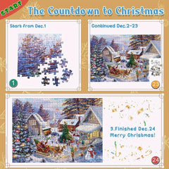Advent Calendar Christmas Jigsaw Puzzle 1000 Pieces Gift