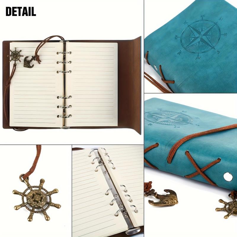 2pcs Leather Writing Books 80 Sheets Retro Spiral Foldable Notebook