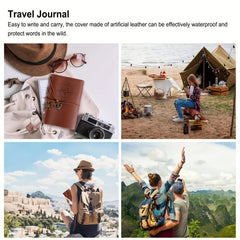 2pcs Leather Writing Books 80 Sheets Retro Spiral Foldable Notebook