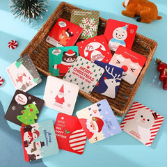 24sheets Cartoon Christmas Greeting Cards Mini Fold Small Cards Gift Envelopes