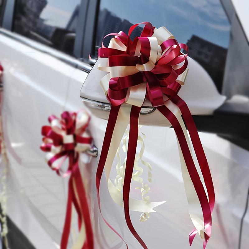 6pcs Wedding Pull Flower Car Room Decoration Supplies Gift Basket