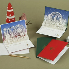 3D Christmas Greeting Card - Paper Carved Design