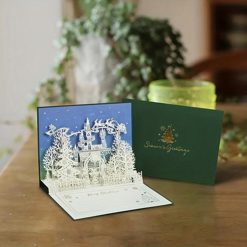 3D Christmas Greeting Card - Paper Carved Design