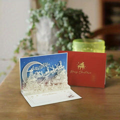 3D Christmas Greeting Card - Paper Carved Design