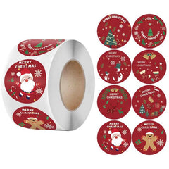 500 Merry Christmas Stickers DIY Gift Baking Package Envelope Decor