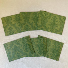 Vintage Green Envelope 120g Printed with Vintage Pattern and Embossing