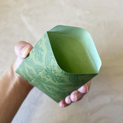 Vintage Green Envelope 120g Printed with Vintage Pattern and Embossing