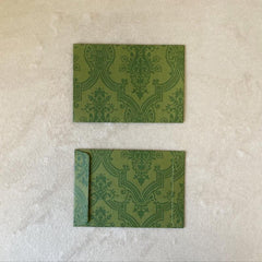 Vintage Green Envelope 120g Printed with Vintage Pattern and Embossing