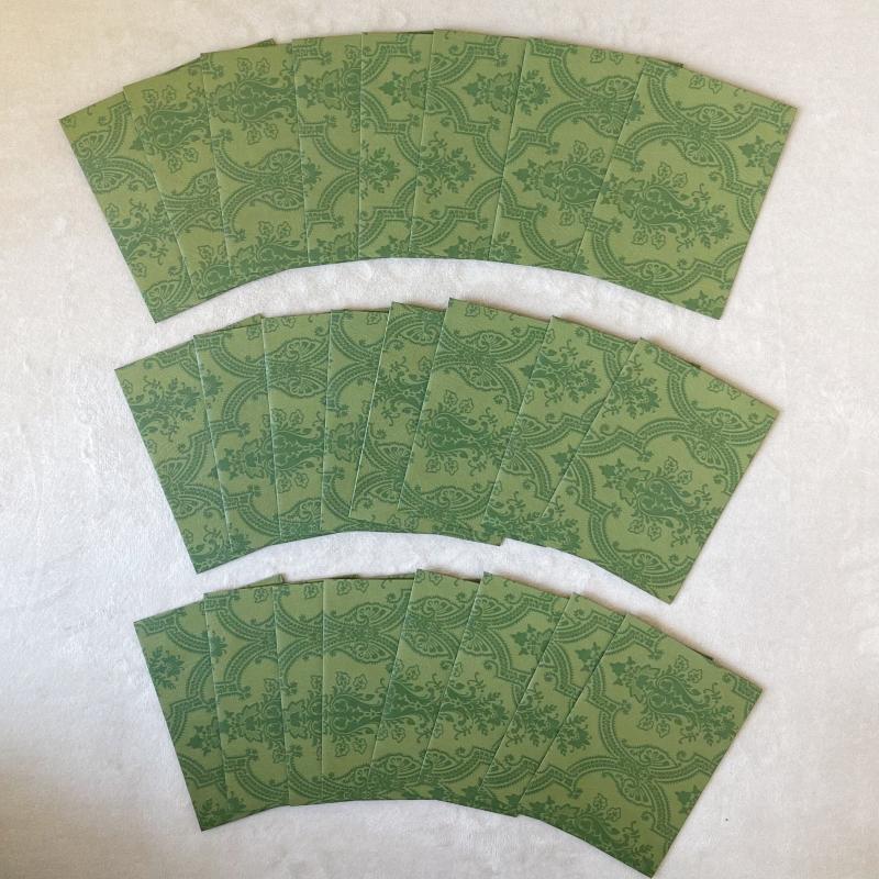 Vintage Green Envelope 120g Printed with Vintage Pattern and Embossing