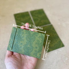 Vintage Green Envelope 120g Printed with Vintage Pattern and Embossing