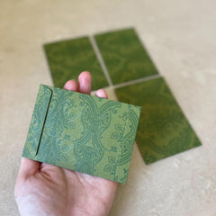 Vintage Green Envelope 120g Printed with Vintage Pattern and Embossing