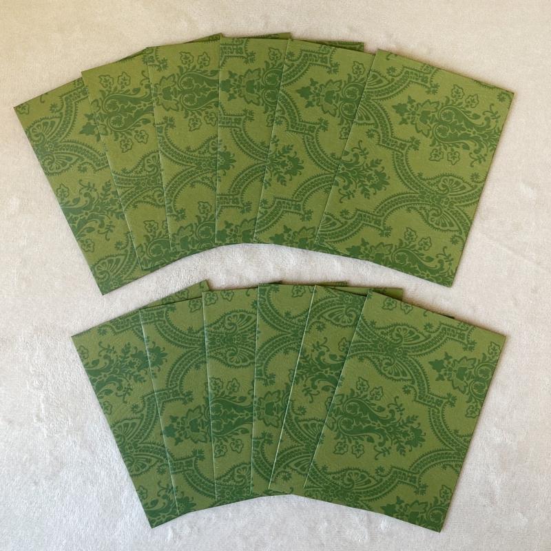 Vintage Green Envelope 120g Printed with Vintage Pattern and Embossing