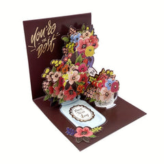1pc Retro Pop up Greeting Card 3D Flowerpot Pop up Greeting