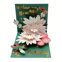 1pc Retro Pop up Greeting Card 3D Flowerpot Pop up Greeting