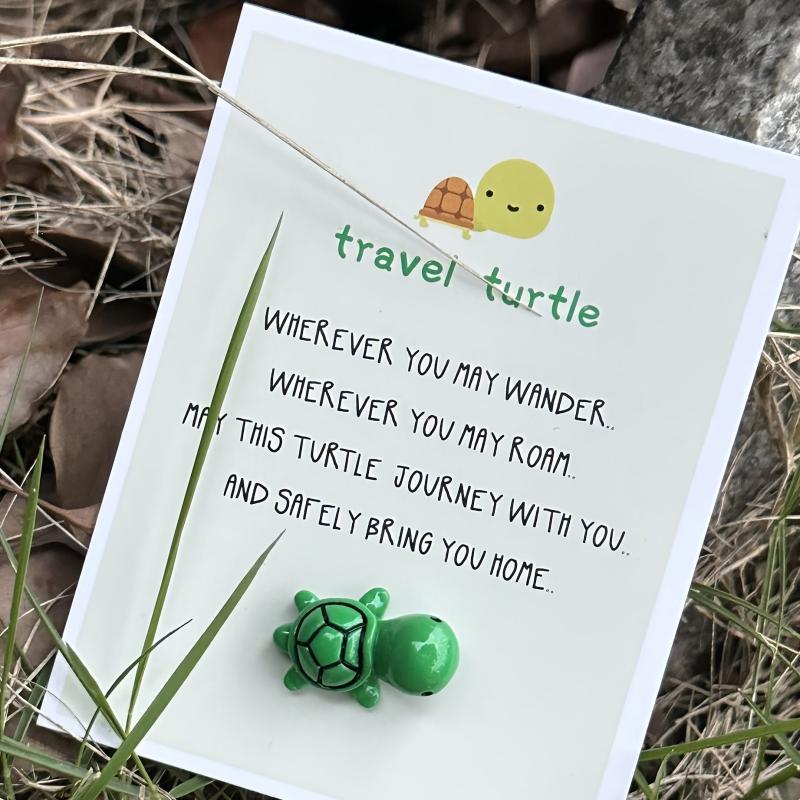 Mini Travel Turtle Card Adorable Safe Travels Good Luck Charm
