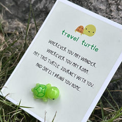 Mini Travel Turtle Card Adorable Safe Travels Good Luck Charm