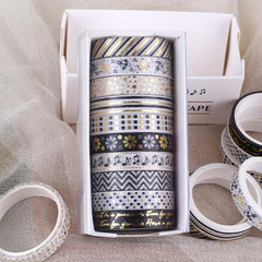 10pcs Hot Stamping Cartoon Tape Set - Washi Tape for Scrapbooking Decor