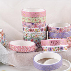 10pcs Hot Stamping Cartoon Tape Set - Washi Tape for Scrapbooking Decor