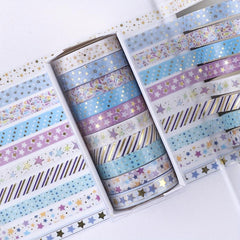 10pcs Hot Stamping Cartoon Tape Set - Washi Tape for Scrapbooking Decor
