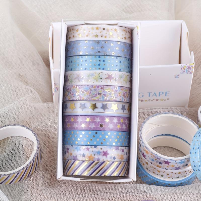 10pcs Hot Stamping Cartoon Tape Set - Washi Tape for Scrapbooking Decor