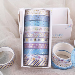 10pcs Hot Stamping Cartoon Tape Set - Washi Tape for Scrapbooking Decor