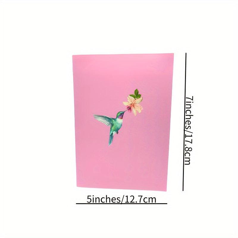 Humingbird & Flower 3D Pop Up Card for Mother's Anniversary Birthday