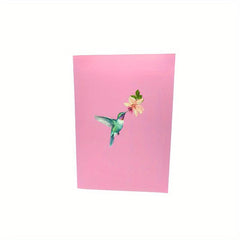 Humingbird & Flower 3D Pop Up Card for Mother's Anniversary Birthday