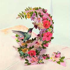 Humingbird & Flower 3D Pop Up Card for Mother's Anniversary Birthday