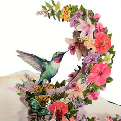 Humingbird & Flower 3D Pop Up Card for Mother's Anniversary Birthday
