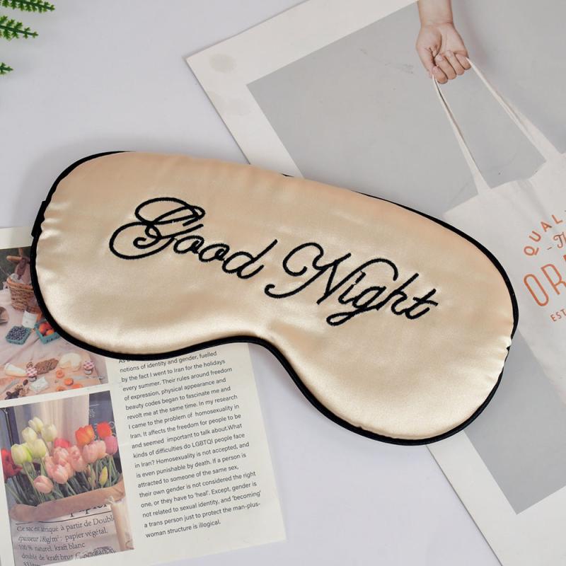 Embroidered Silk Eye Mask Adjustable Buckle Light Blocking Sleep Mask