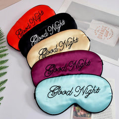 Embroidered Silk Eye Mask Adjustable Buckle Light Blocking Sleep Mask
