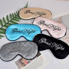Embroidered Silk Eye Mask Adjustable Buckle Light Blocking Sleep Mask
