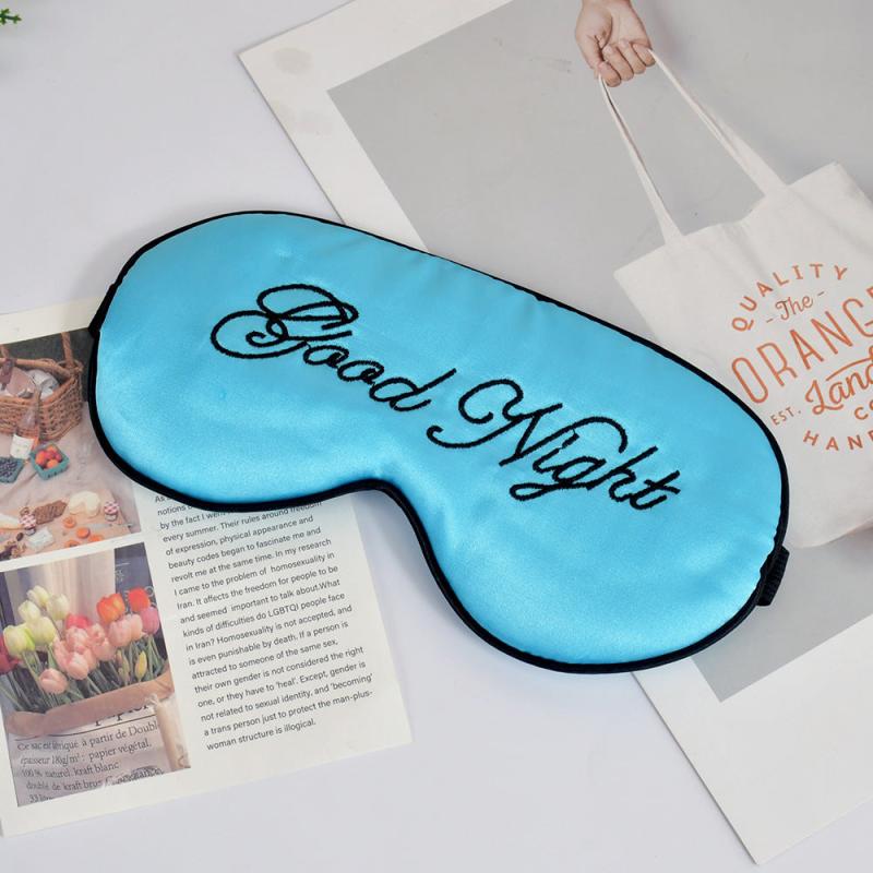 Embroidered Silk Eye Mask Adjustable Buckle Light Blocking Sleep Mask